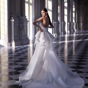 Pronovias detachable overskirt bridal